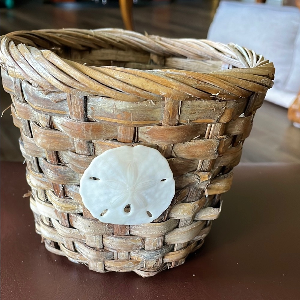 Woven Basket with Sand dollar accent